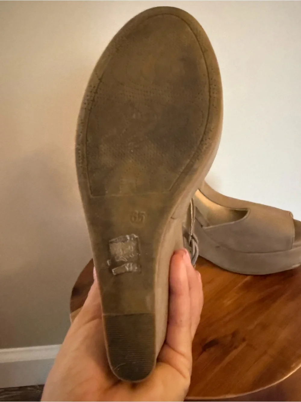 Chinese Laundry Taupe Wedge Sandals